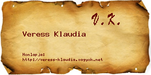 Veress Klaudia névjegykártya